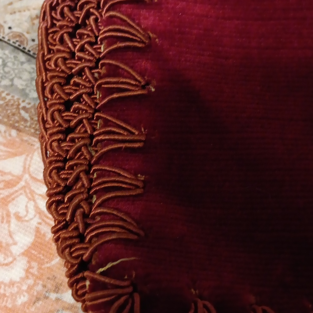 Vintage dk red velvet bag - Picture 3 of 10